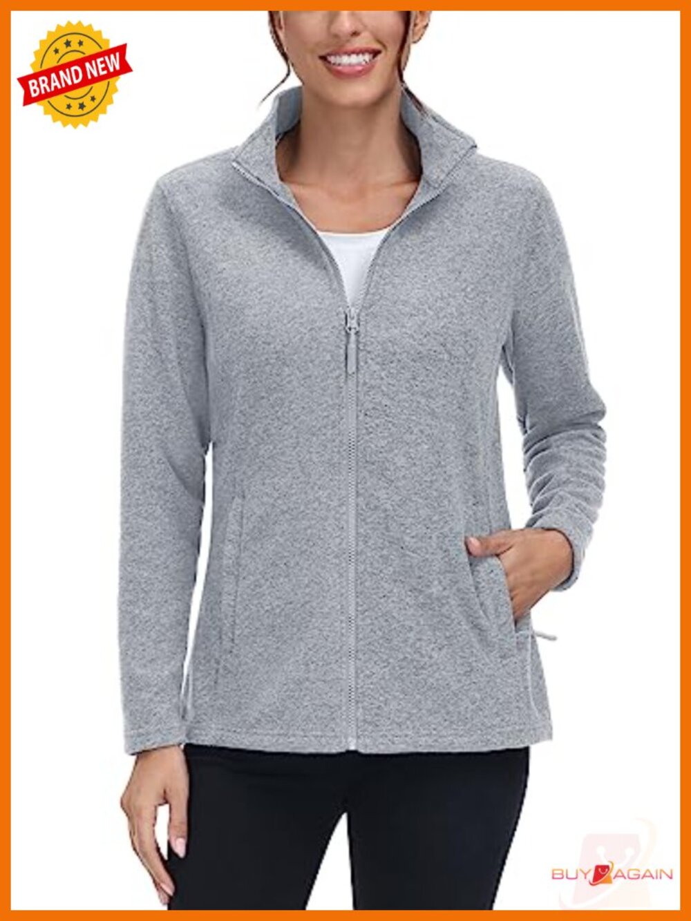 TACVASEN Fleece Zip Up Jacket Light Warm Sweater Pockets